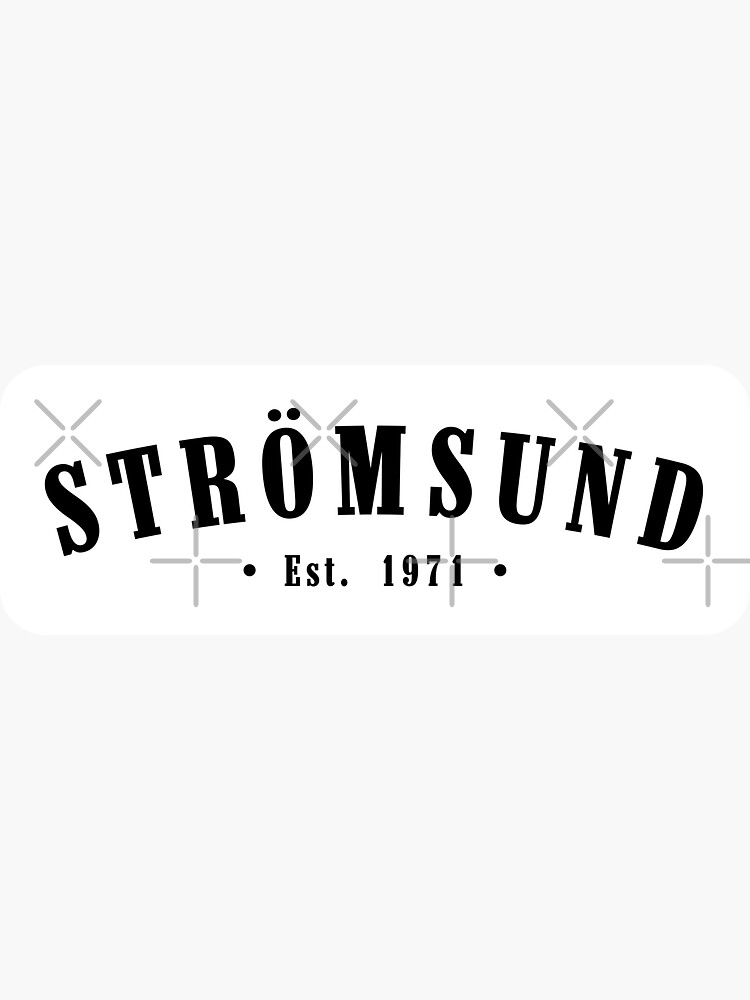 Thumbnail 3 of 3, Sticker, Strömsund Jämtland County Sweden Est. 1971 Black Letter Sverige designed and sold by establishedwear.