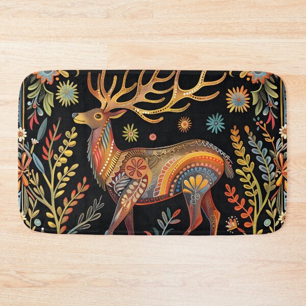 Item preview, Folk deer colourful stag designed and sold by Folksy Living.