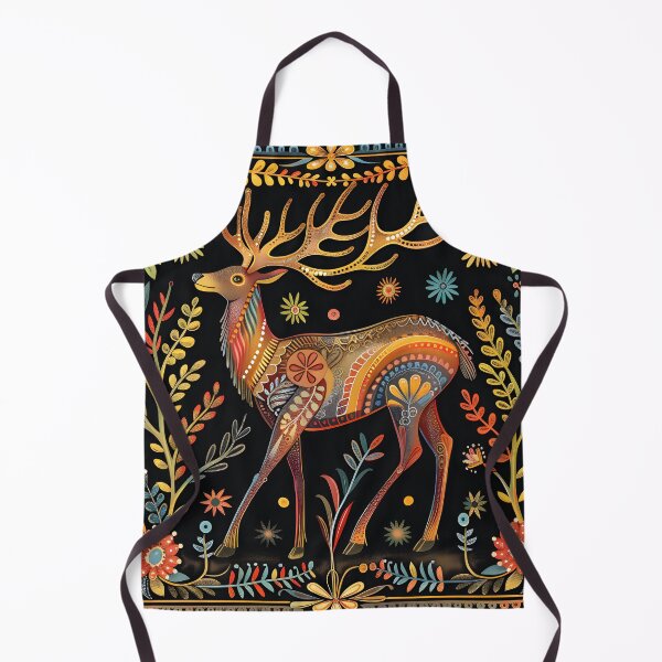 Item preview, Folk deer colourful stag designed and sold by Folksy Living.