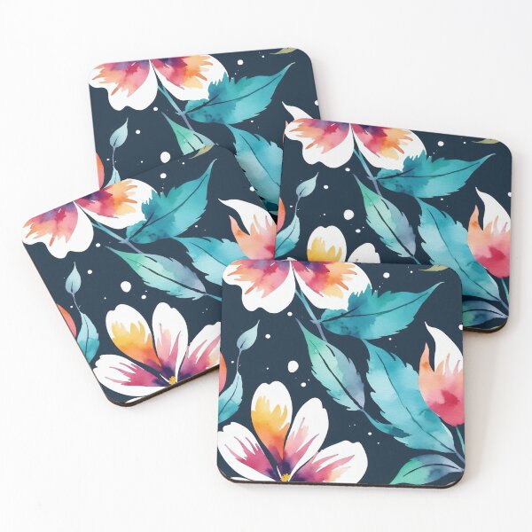 Item preview, Colorful stylish minimalist abstract flowers water color designed and sold by yeekazar.