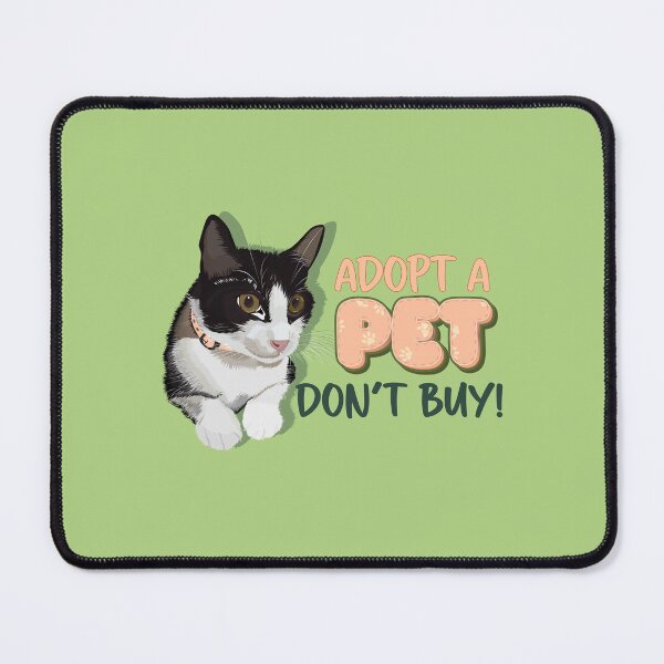 Item preview, Cute cat with message adopt a cat in English designed and sold by hateeyes.