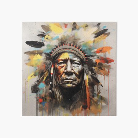 Item preview, The Wisdom Collection - American Indian Chief Vibrant Graffiti Art Bold Abstract Spirit Guide Design  designed and sold by NortonArt.