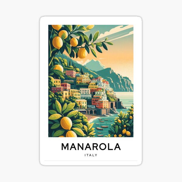 Item preview, Manarola Italy - Digital Art Poster designed and sold by TravelMarvel.