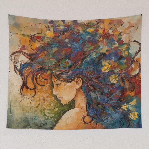 Item preview, flowers in hair,oil designed and sold by elegantpaterns.