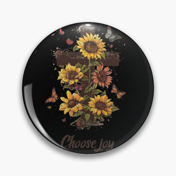 Item preview, Cross Sunflowers Butterflies Christian Choose joy   designed and sold by ArtFromBeyond.