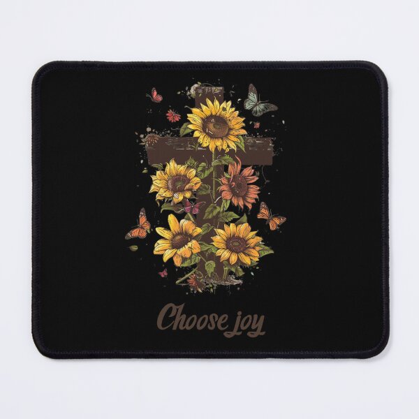 Item preview, Cross Sunflowers Butterflies Christian Choose joy designed and sold by ArtFromBeyond.
