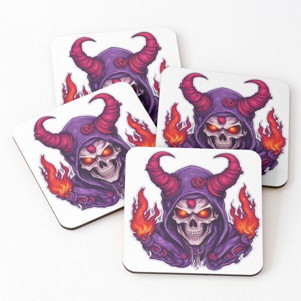 Item preview, Horned Skull with Purple Burning Hood designed and sold by MrDarkRealm.