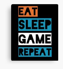 Eat Sleep Game Repeat Canvas Print