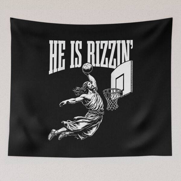 Item preview, He Is Rizzin Funny Jesus Basketball Meme designed and sold by GenioFin.