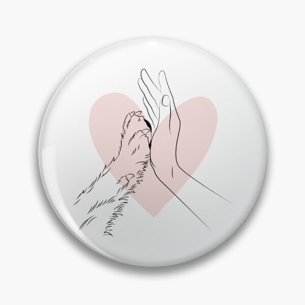 Item preview, Dog Paw Human Hand Inside Heart  designed and sold by HappyNoireArt.