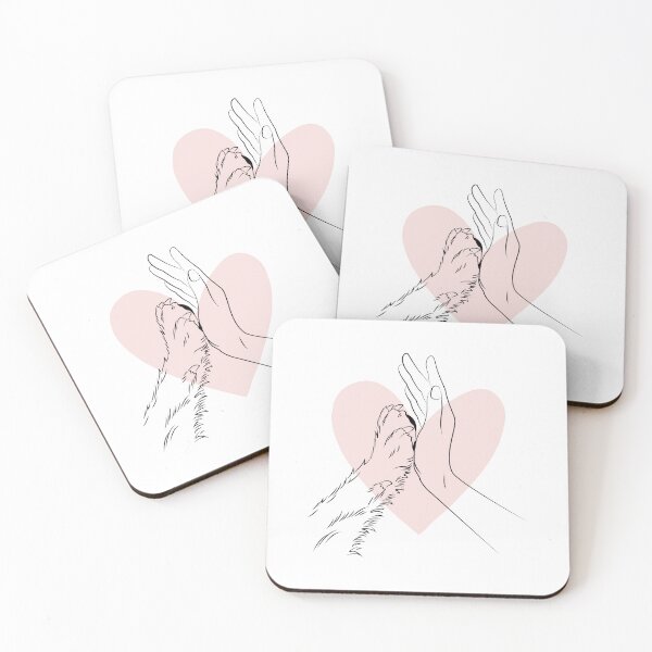 Item preview, Dog Paw Human Hand Inside Heart  designed and sold by HappyNoireArt.