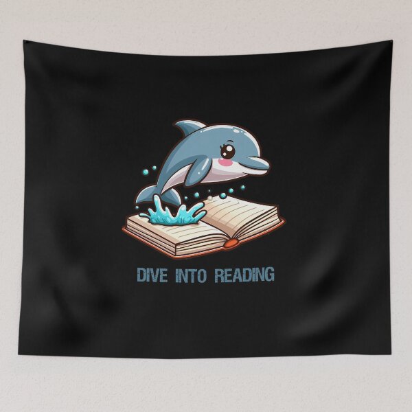 Item preview, Dolphin jumping into a book designed and sold by Irbisinthebox.