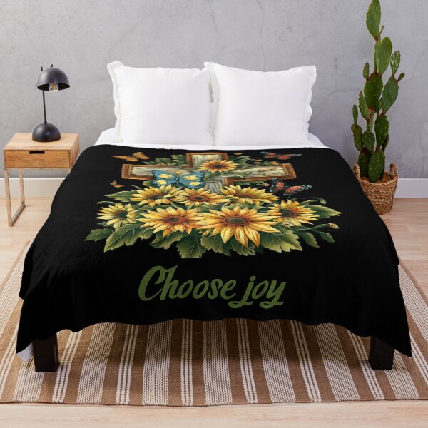Item preview, Cross Sunflowers Butterflies Christian Choose joy   designed and sold by ArtFromBeyond.