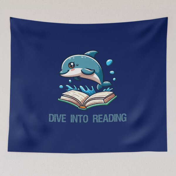 Item preview, Dolphin jumping into a book designed and sold by Irbisinthebox.