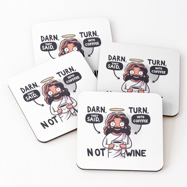 Item preview, Humorous Jesus Coffee Moment - "Coffee Not Wine" designed and sold by BlueGoldArt.
