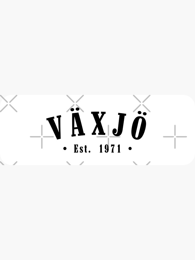 Thumbnail 3 of 3, Sticker, Växjö Kronoberg County Sweden Est. 1971 Black Letter Sverige designed and sold by establishedwear.