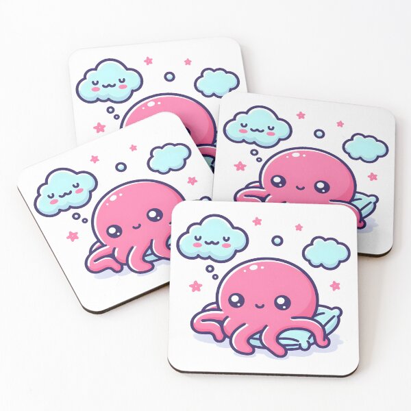 Item preview, Kawaii Octopus: A Cloud-Shaped Pillow designed and sold by CanvasCutie.