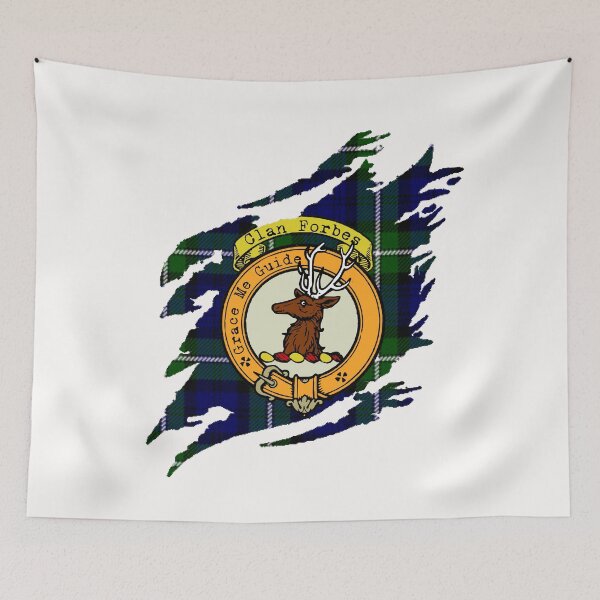Item preview, Forbes Crest Scottish Surname Tartan designed and sold by BagTown Clans.
