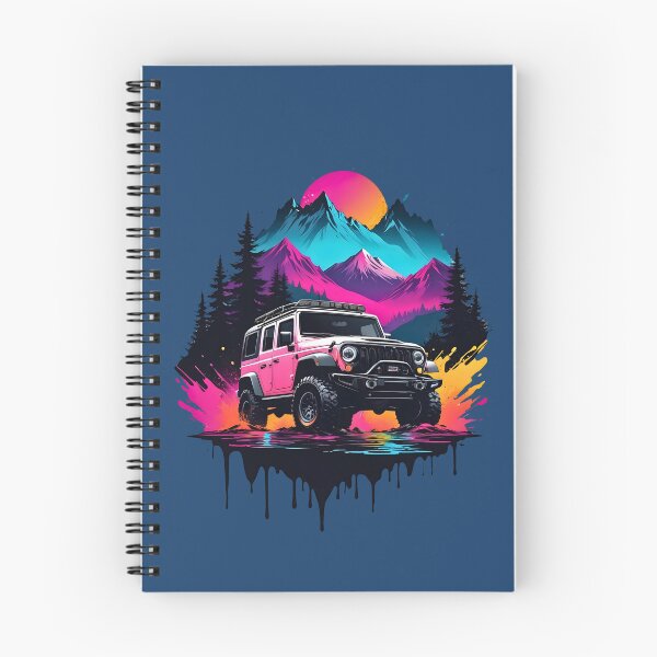 Item preview, Offroad SUV 4x4 neon retro vintage nature design designed and sold by BorgSpareParts.
