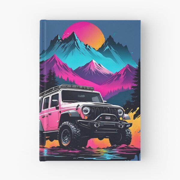 Item preview, Offroad SUV 4x4 neon retro vintage nature design designed and sold by BorgSpareParts.