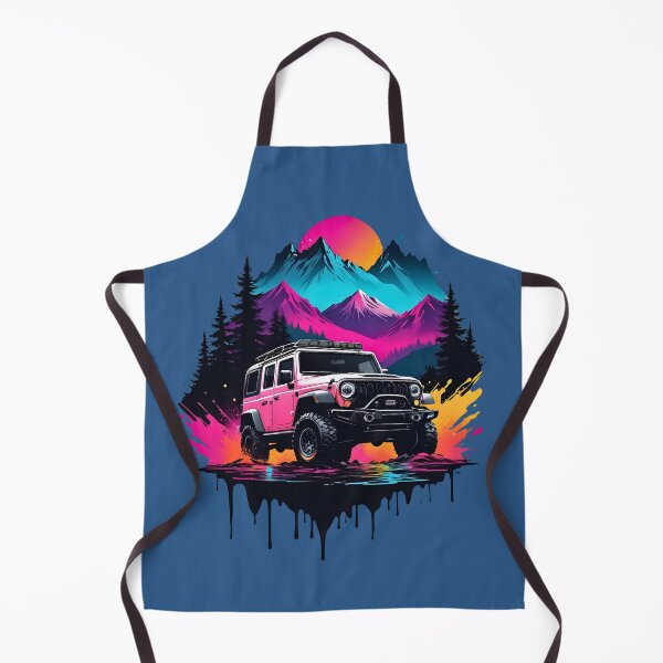Item preview, Offroad SUV 4x4 neon retro vintage nature design designed and sold by BorgSpareParts.