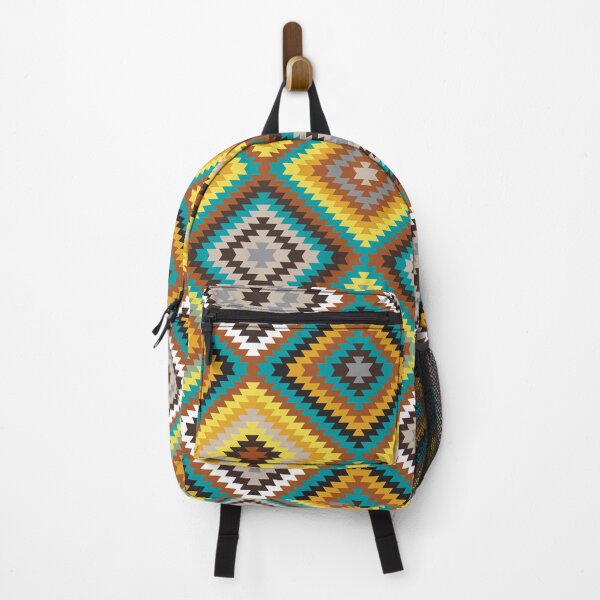 Item preview, Modern Kilim - yellow, teal and brown - Geometric pattern by Cecca Designs designed and sold by Cecca-Designs.