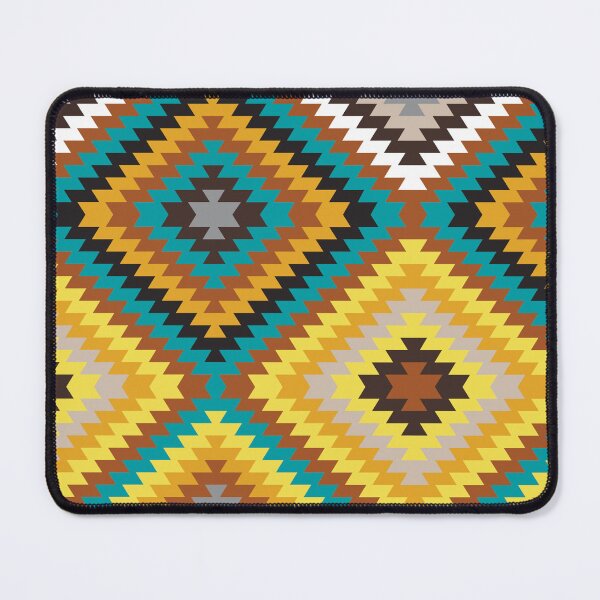 Item preview, Modern Kilim - yellow, teal and brown - Geometric pattern by Cecca Designs designed and sold by Cecca-Designs.