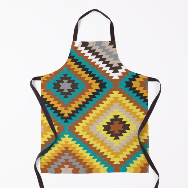 Item preview, Modern Kilim - yellow, teal and brown - Geometric pattern by Cecca Designs designed and sold by Cecca-Designs.