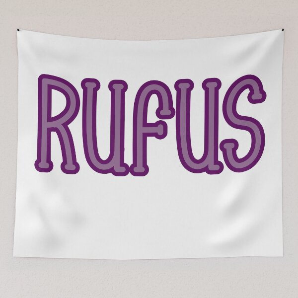 Item preview, Boy's name Rufus purple handwriting designed and sold by incurablehippie.