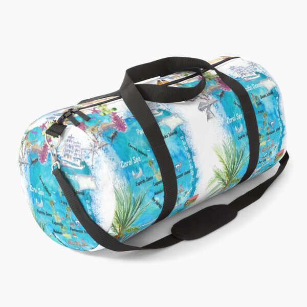 Item preview, Vanuatu Melanesia Pacific Islands Illustrated Travel Map with Highlights designed and sold by artshop77.