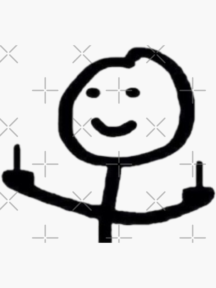 Thumbnail 3 of 3, Sticker, Stick figure middle finger designed and sold by catcraftss.