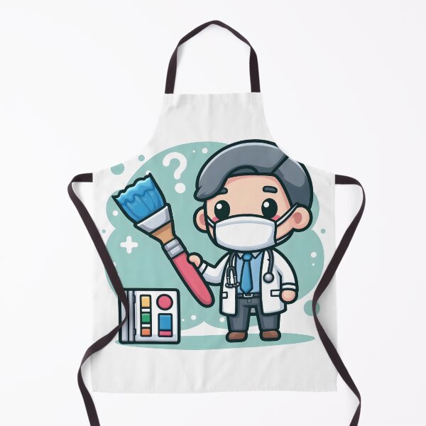 Item preview, Kawaii Doctor With Paintbrush Painting designed and sold by CanvasCutie.