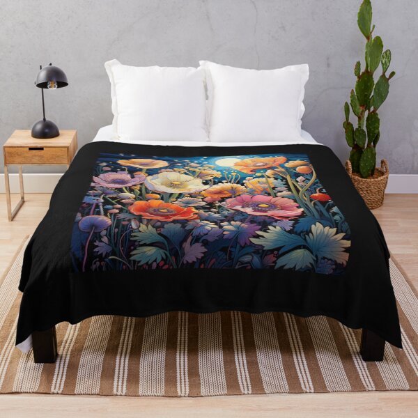 Item preview, Colorful poppies on night background designed and sold by Zhaphiraccu.