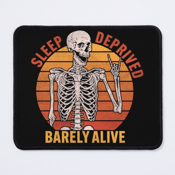 Item preview, Sleep Deprived Barely Alive Skull Funny Quote Vintage designed and sold by YerrouDesing.