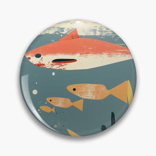 Item preview, Retro sharks with small fish  designed and sold by Wildflow Creations.