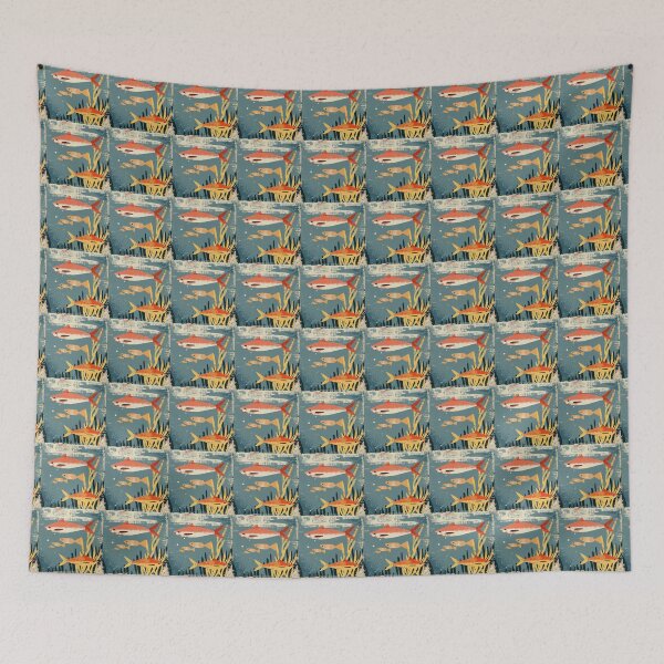 Item preview, Retro sharks with small fish  designed and sold by Wildflow Creations.