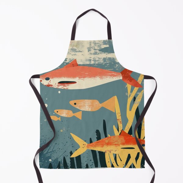 Item preview, Retro sharks with small fish designed and sold by Wildflow Creations.