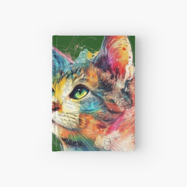 Rainbow cat Hardcover Journal