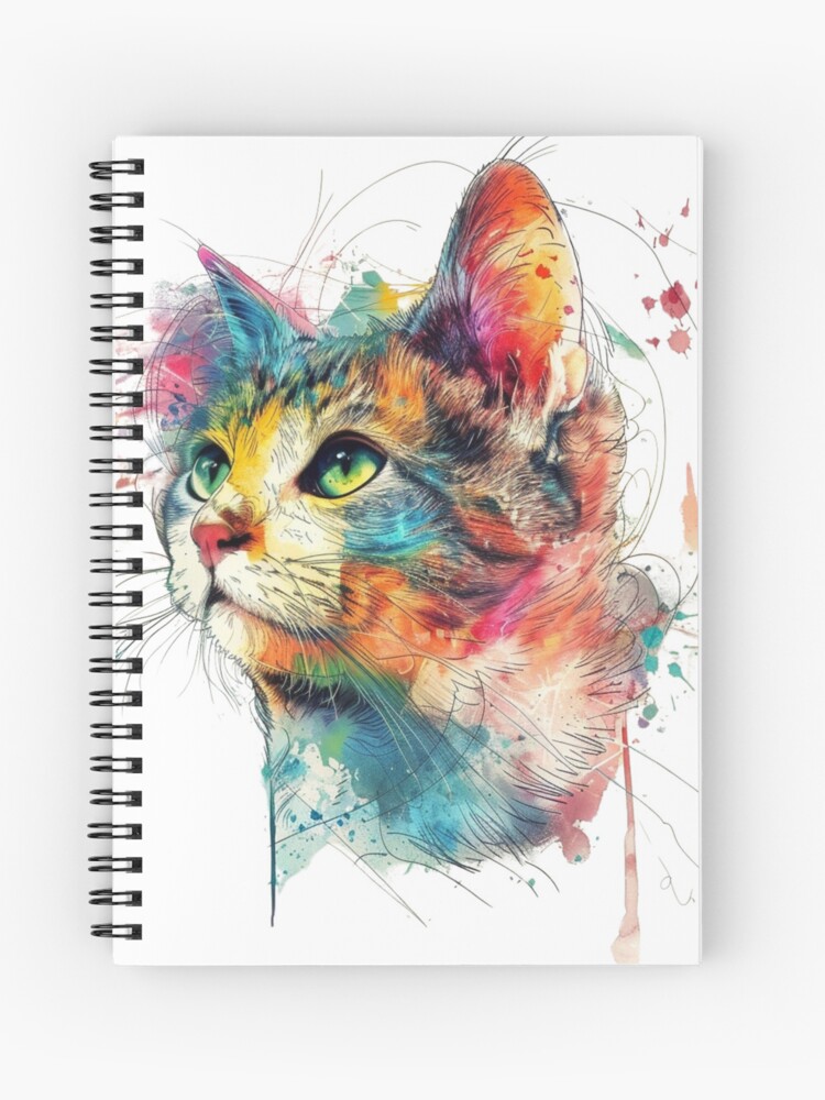 Thumbnail 1 of 3, Journal, Rainbow cat designed and sold by Cjars.