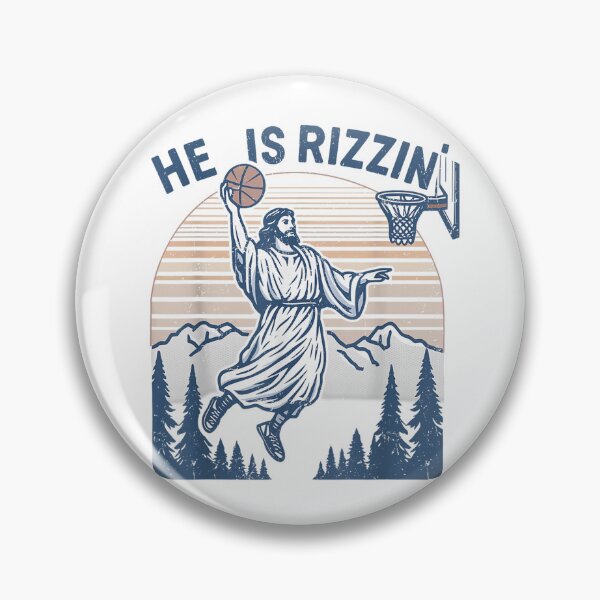 Item preview, He Is Risen Rizzin' Easter Jesus Christian Faith Basketball designed and sold by GenioFin.
