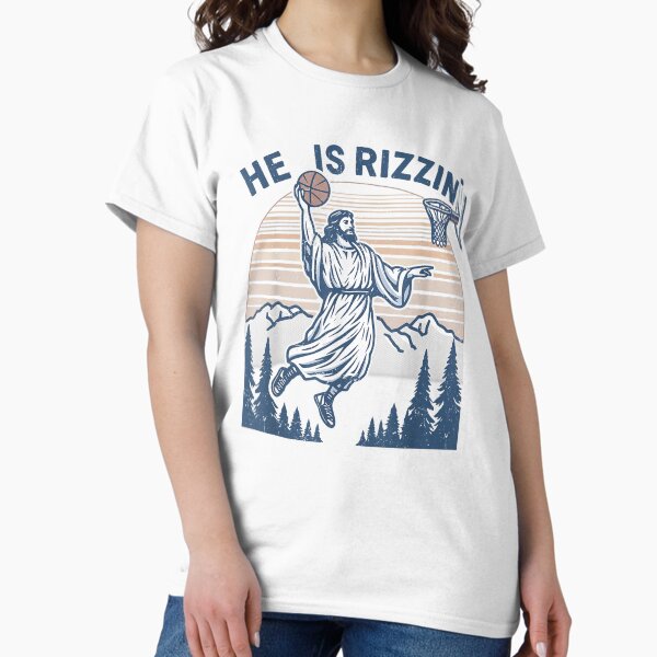 Item preview, He Is Risen Rizzin' Easter Jesus Christian Faith Basketball designed and sold by GenioFin.