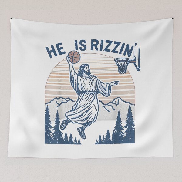 Item preview, He Is Risen Rizzin' Easter Jesus Christian Faith Basketball designed and sold by GenioFin.