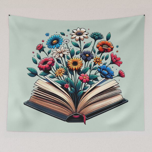 Item preview, Reading addiction. Vintage Floral Book Bloom Illustration. designed and sold by Unitepeople.