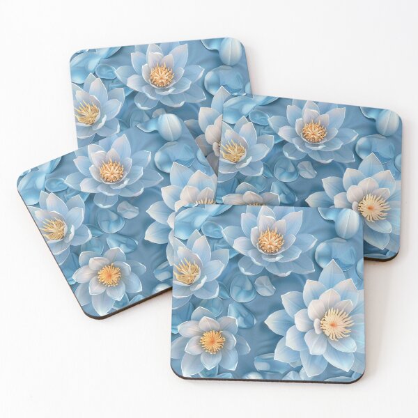 Item preview, 3d blue water lily flowers designed and sold by Zhaphiraccu.