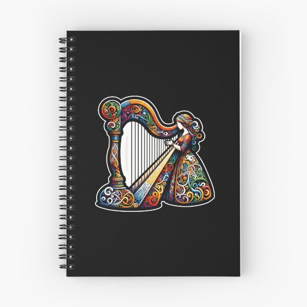 Item preview, Welsh Lady Traditional Celtic Harpist Folklore Art designed and sold by Saltycrowshop.