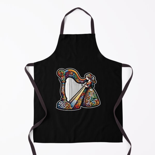 Item preview, Welsh Lady Traditional Celtic Harpist Folklore Art designed and sold by Saltycrowshop.