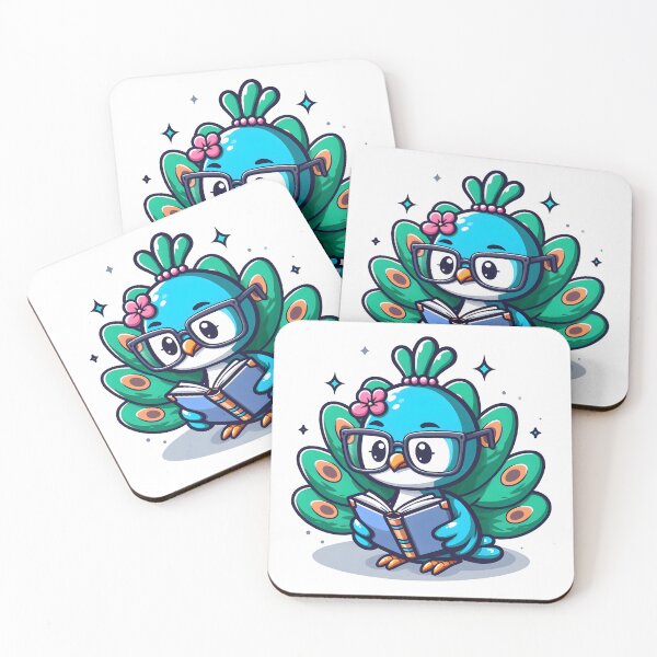 Item preview, Kawaii Peacock With Glasses designed and sold by CanvasCutie.