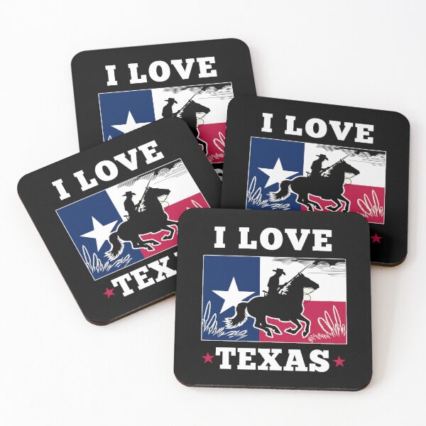 Item preview, I Love Texas - Cowboy Silhouette in Texas Flag designed and sold by patriotwardrobe.