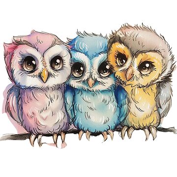 Artwork thumbnail, Three owls by Cjars