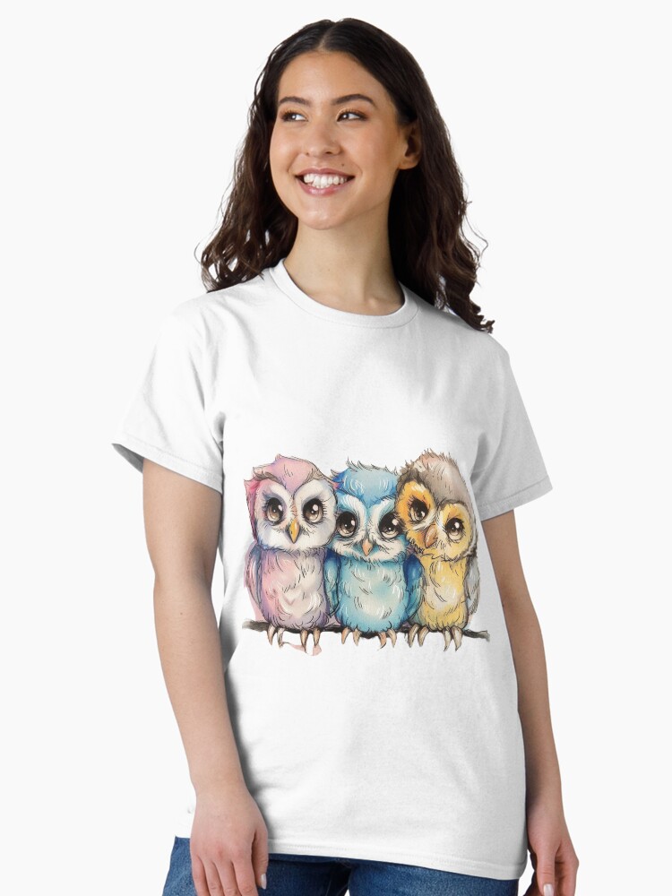 Thumbnail 1 of 7, Classic T-Shirt, Three owls designed and sold by Cjars.